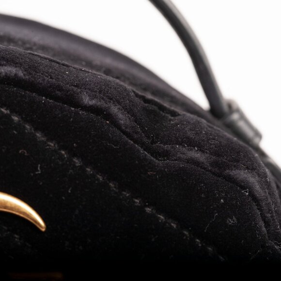 Authentic Black Gucci Velvet Matelasse GG Marmont Dome Backpack - Picture 7 of 11
